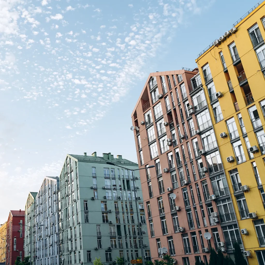 residential buildings and sky in Europe